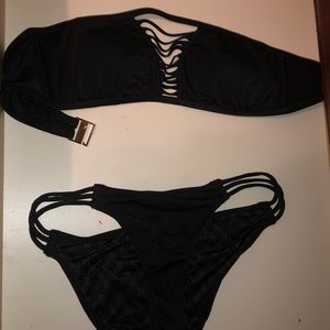 Victoria Secret Black Strapless Bikini Set🖤🖤